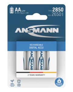 Digital NiMH Rechargeable battery AA / HR6 type 2850 (min. 2650 mAh) 4 pcs. blister packaging
